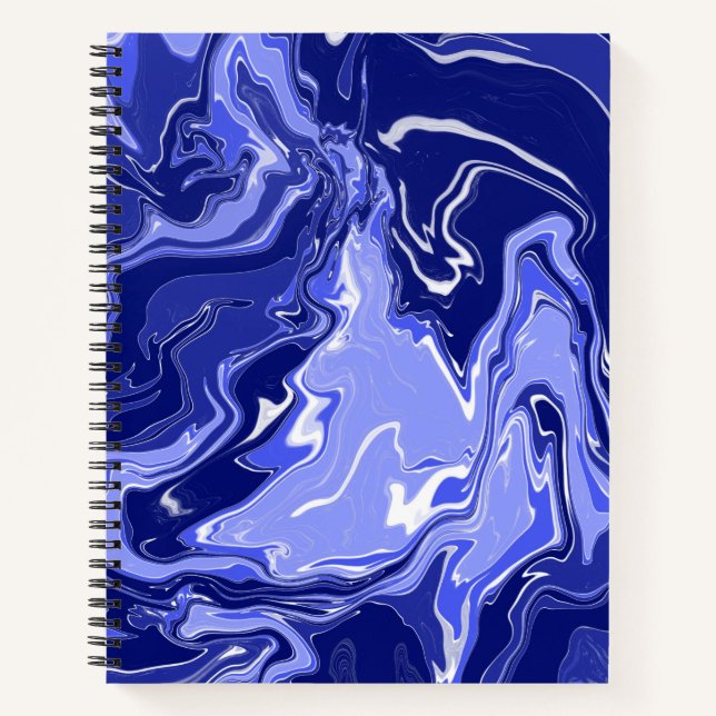 Blue Liquid Acrylic Pouring Art Journal (Front)