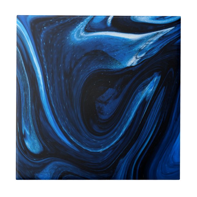 Blue Liquid Ceramic Tile (Front)
