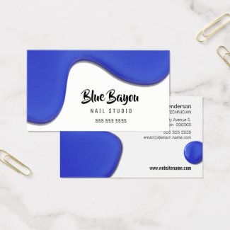 Blue Liquid Nail Salon Business Card