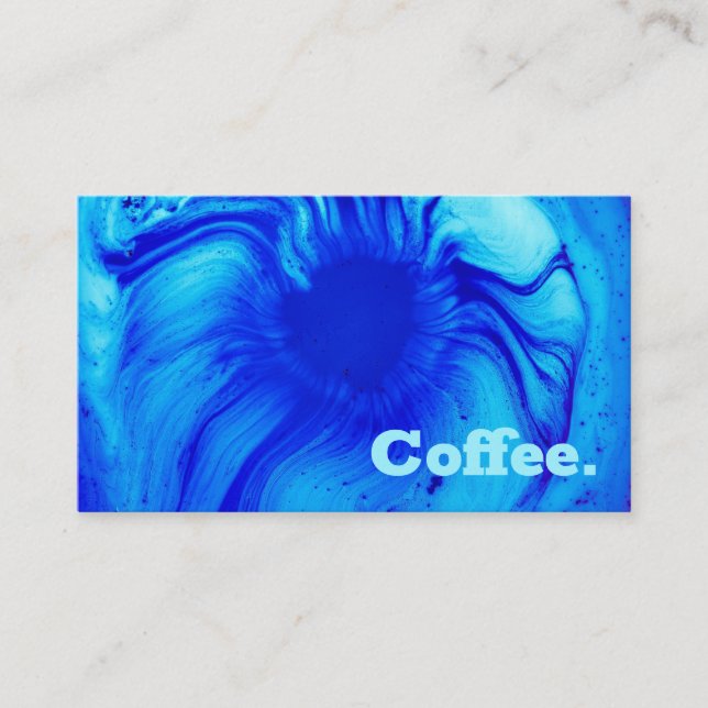 Blue Liquid Simple Minimal Coffee | Style R Loyalty Card (Front)