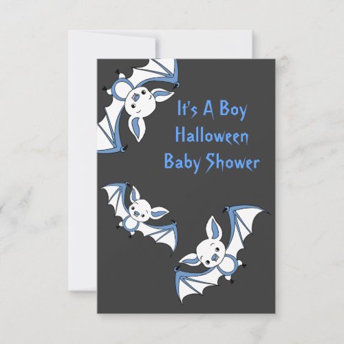Blue Little Bat Baby Shower Invitation Cards