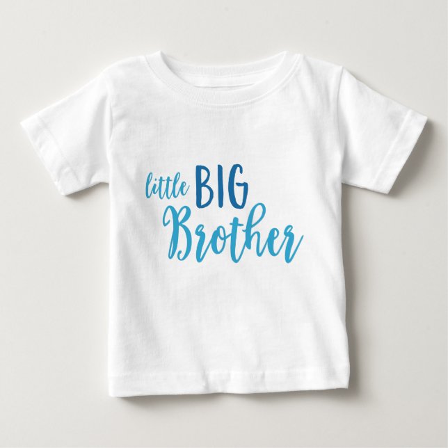 Blue Little Big Brother Toddler Long Sleeve Tee (Front)