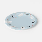 Blue Little boo ghost halloween paper plates (Angled)