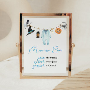 Blue Little Boo Halloween Baby Shower Mom Osa Bar Poster