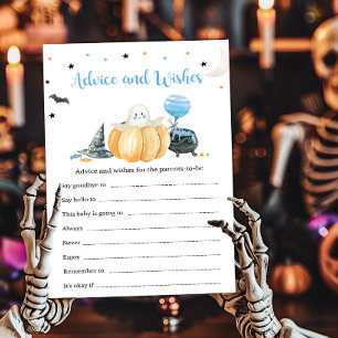 Blue Little Boo Pumpkin Advice and Wishes Game