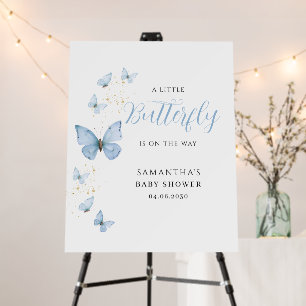 Blue Little Butterfly Boy Baby Shower Foam Board