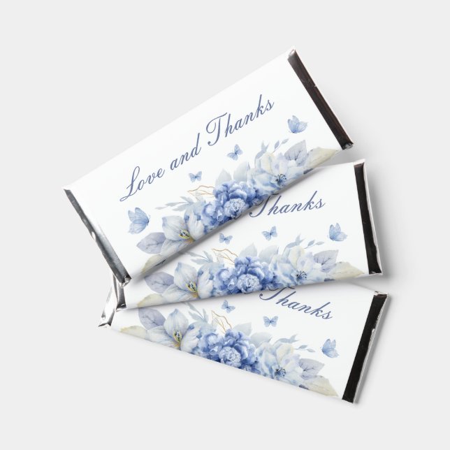 Blue Little Butterfly Boy Baby Shower  Hershey Bar Favors (Front)