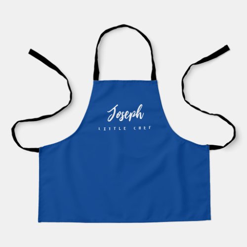 Blue Little Chef Script Name personalized Kids Apron