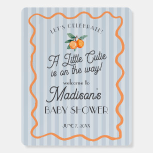 Blue Little Cutie Citrus Baby Shower Welcome Foam Board