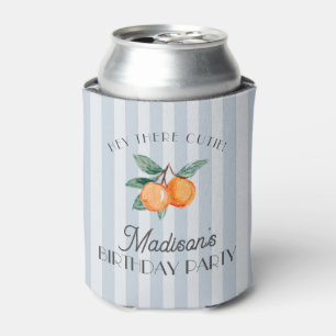 Blue Little Cutie Citrus Birthday Party Favors Can Cooler