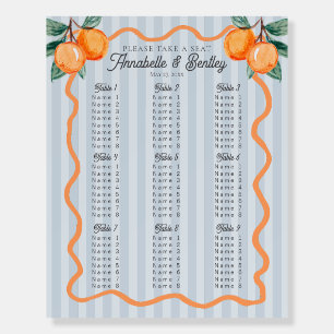 Blue Little Cutie Citrus Party Seating Chart Foam Board