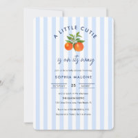 Blue Little cutie on its way Citrus Baby shower 