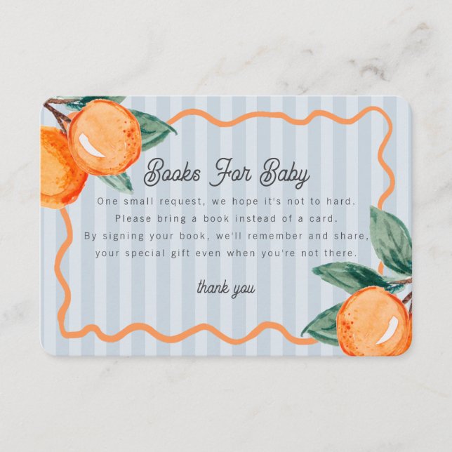 Blue Little Cutie Pastel Citrus Books for Baby Enclosure Card (Front)