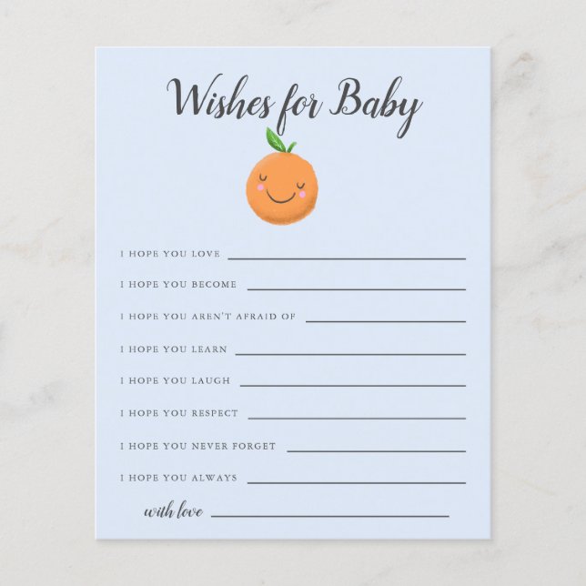 Blue Little Cutie Wishes for Baby Card (Front)