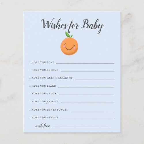 Blue Little Cutie Wishes for Baby Card