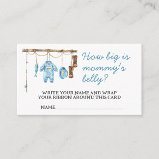 Blue Little Fisherman Baby Shower Game  Enclosure Card