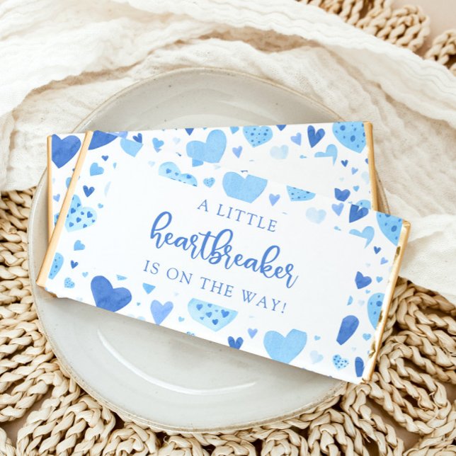 Blue  Little Heartbreaker Valentine Baby Shower Hershey Bar Favors (Creator Uploaded)
