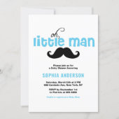 Blue Little Man Mustache Baby Shower Invitation (Front)