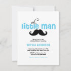 Blue Little Man Mustache Baby Shower Invitation