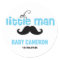 Blue Little Man Mustache Baby Shower Sticker