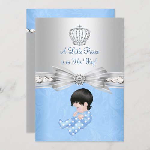 Blue Little Prince Baby Shower Invitation