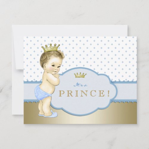 Blue Little Prince Baby Shower Invitation