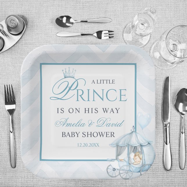 Blue Little Prince Party Crown & Carriage Paper Plates (Creator Uploaded)