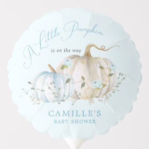 Blue Little Pumpkin Autumn Boy Baby Shower Balloon