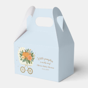 Blue Little Pumpkin Baby Shower Favor Boxes