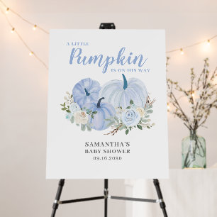 Blue Little Pumpkin Boy Baby Shower Foam Board
