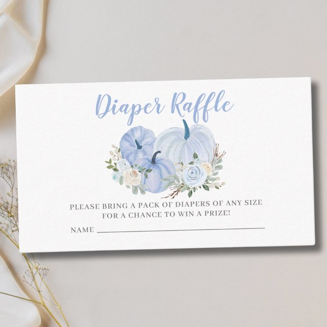  Blue Little Pumpkin Diaper Raffle Ticket  Enclosure Card (Creator Uploaded)