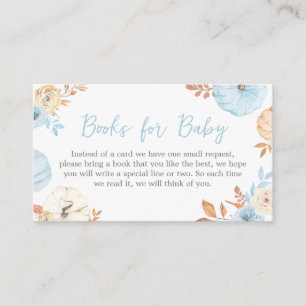 Blue Little Pumpkin Fall Baby Books for Baby Enclosure Card