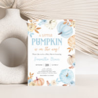 Blue Little Pumpkin Fall Baby Shower