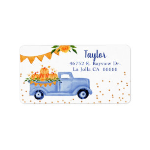 Blue Little Pumpkin Return Address Label