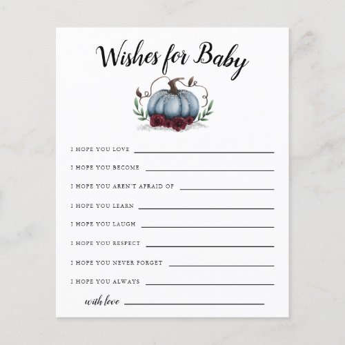 Blue Little Pumpkin Wishes for Baby Card