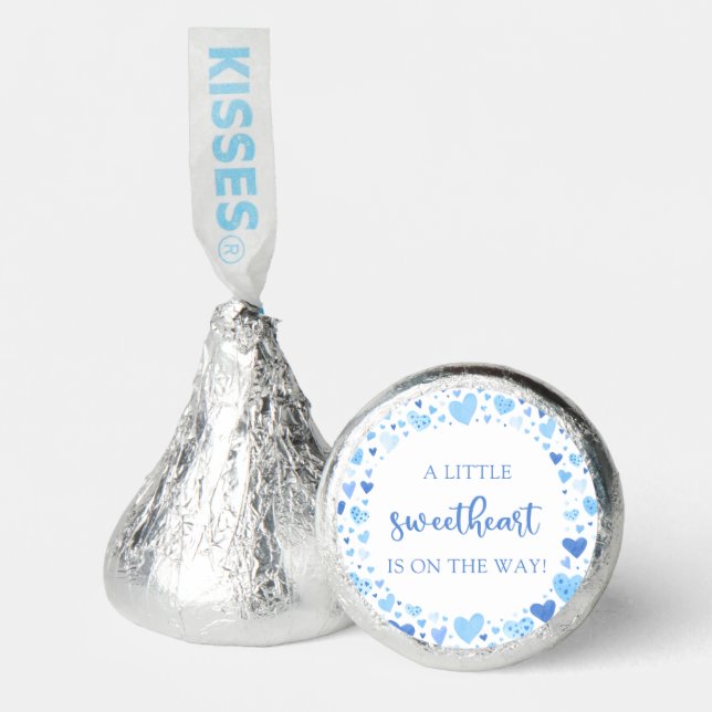 Blue Little Sweetheart Valentine's Day Baby Shower Hershey®'s Kisses® (Front)