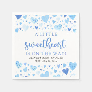 Blue Little Sweetheart Valentine's Day Baby Shower Napkins