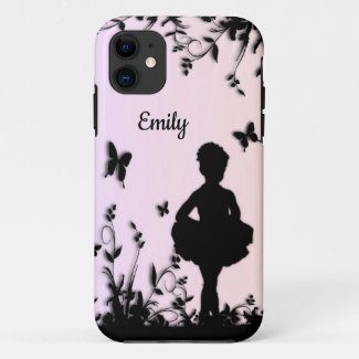 Blue Littlest Ballerina Personalize Name Case-Mate iPhone Case