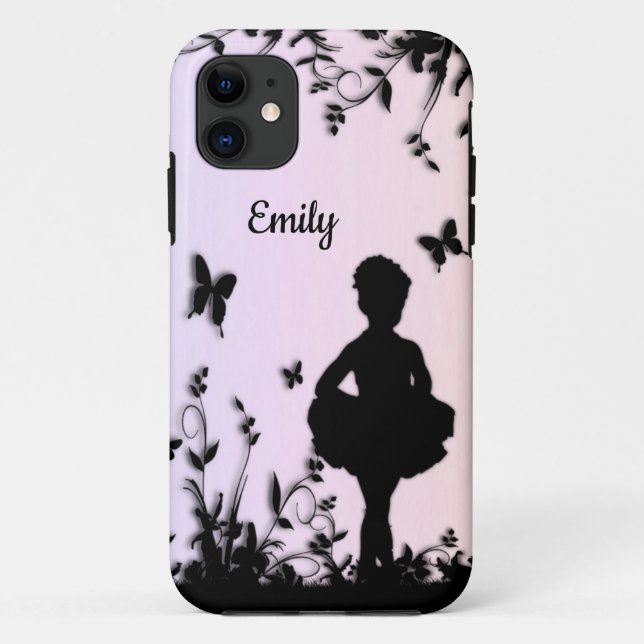 Blue Littlest Ballerina Personalize Name Case-Mate iPhone Case (Back)