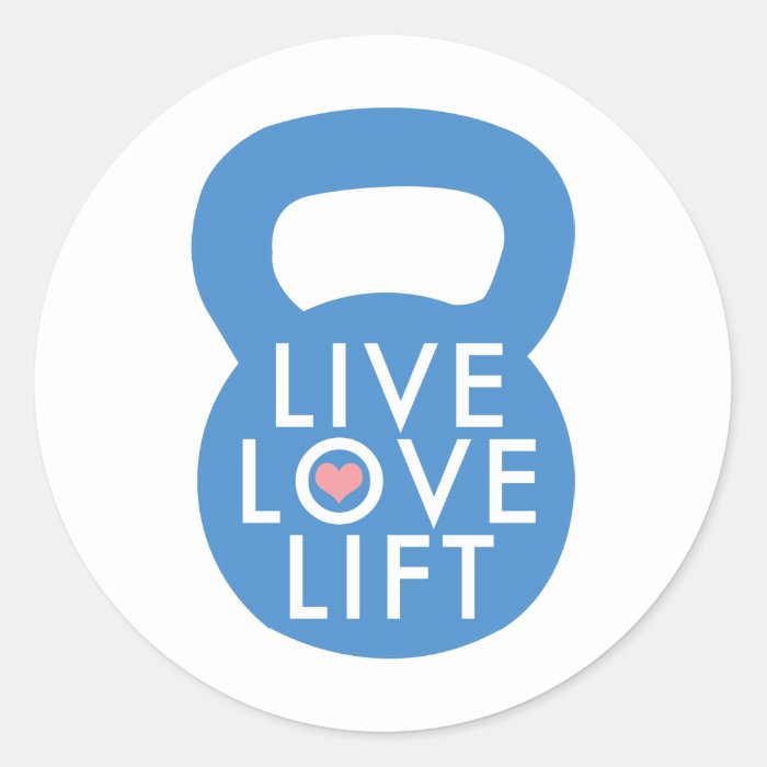 Blue "Live Love Lift" Sticker