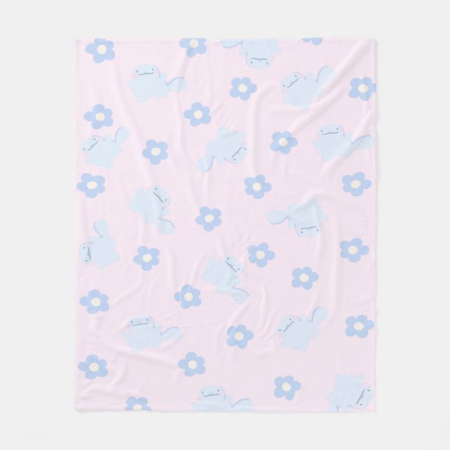 Blue Lizard Floral Fleece Blanket (Front)