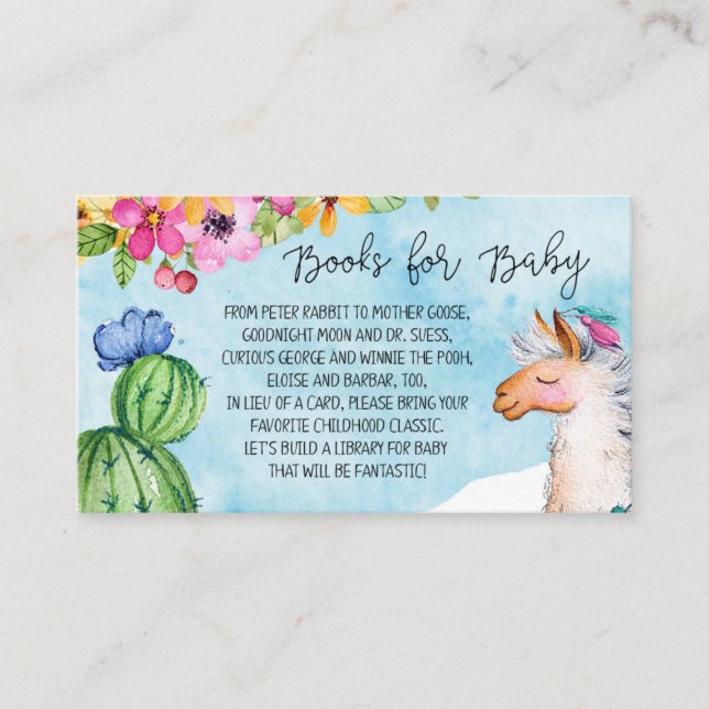 Blue Llama and Cactus Books for Baby Enclosure Car (Front)