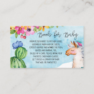 Blue Llama and Cactus Books for Baby Enclosure Car Card