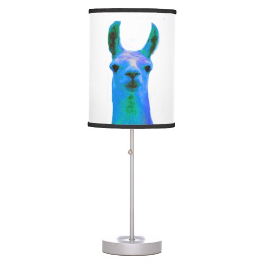 Blue Llama Graphic Table Lamp (Front)