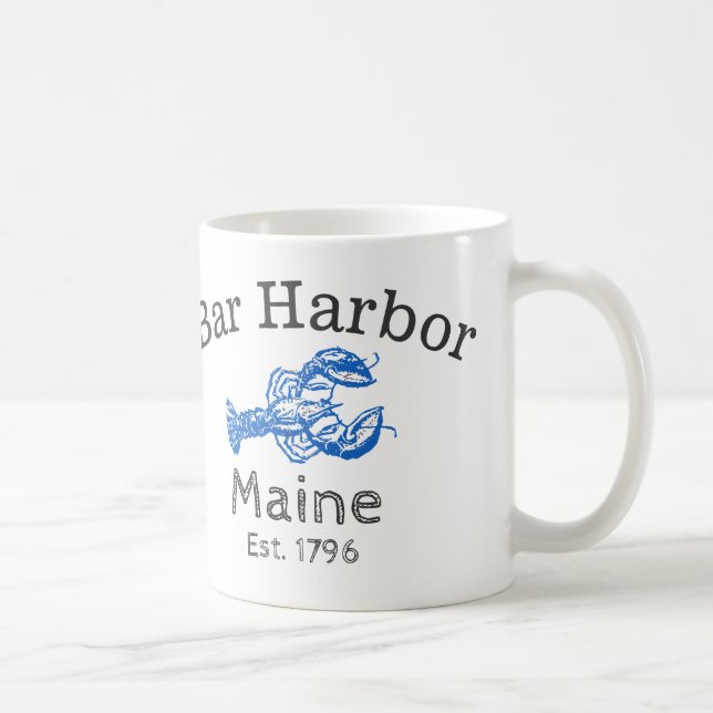 Blue Lobster "Bar Harbor Maine" Coffee Mug (Right)