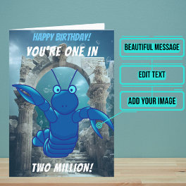 Blue Lobster Birthday Card