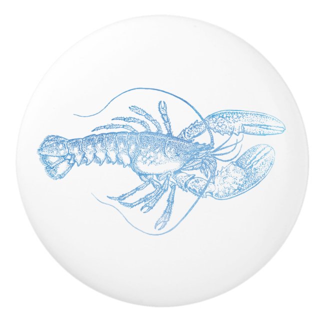 Blue Lobster Ceramic Knob (Front)
