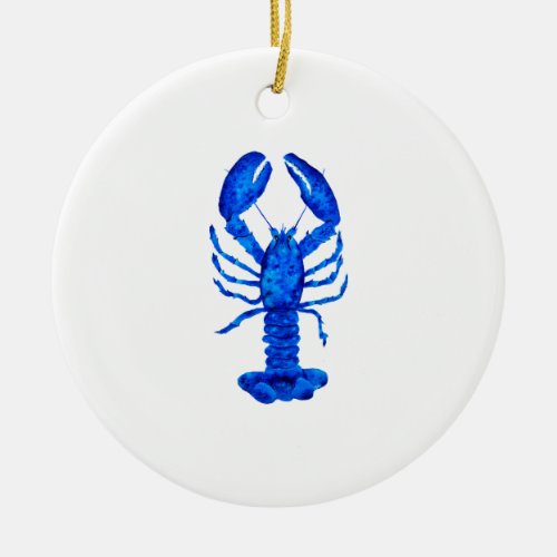 Blue Lobster Ceramic Ornament