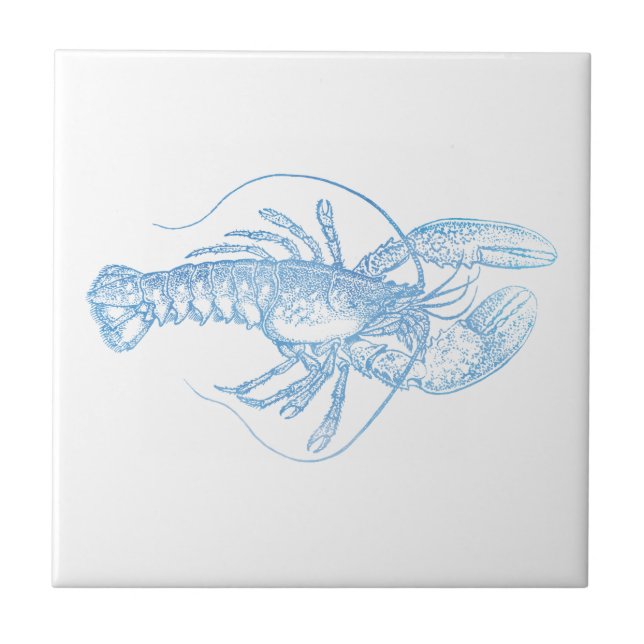 Blue Lobster Ceramic Tile (Front)