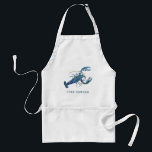 Blue Lobster | Chef Name Adult Apron<br><div class="desc">Personalized Blue Lobster themed aprons for your next Lobster Bake Party or seafood event.  
It features a watercolor styled illustration of a blue lobster and a spot for the chef name.</div>